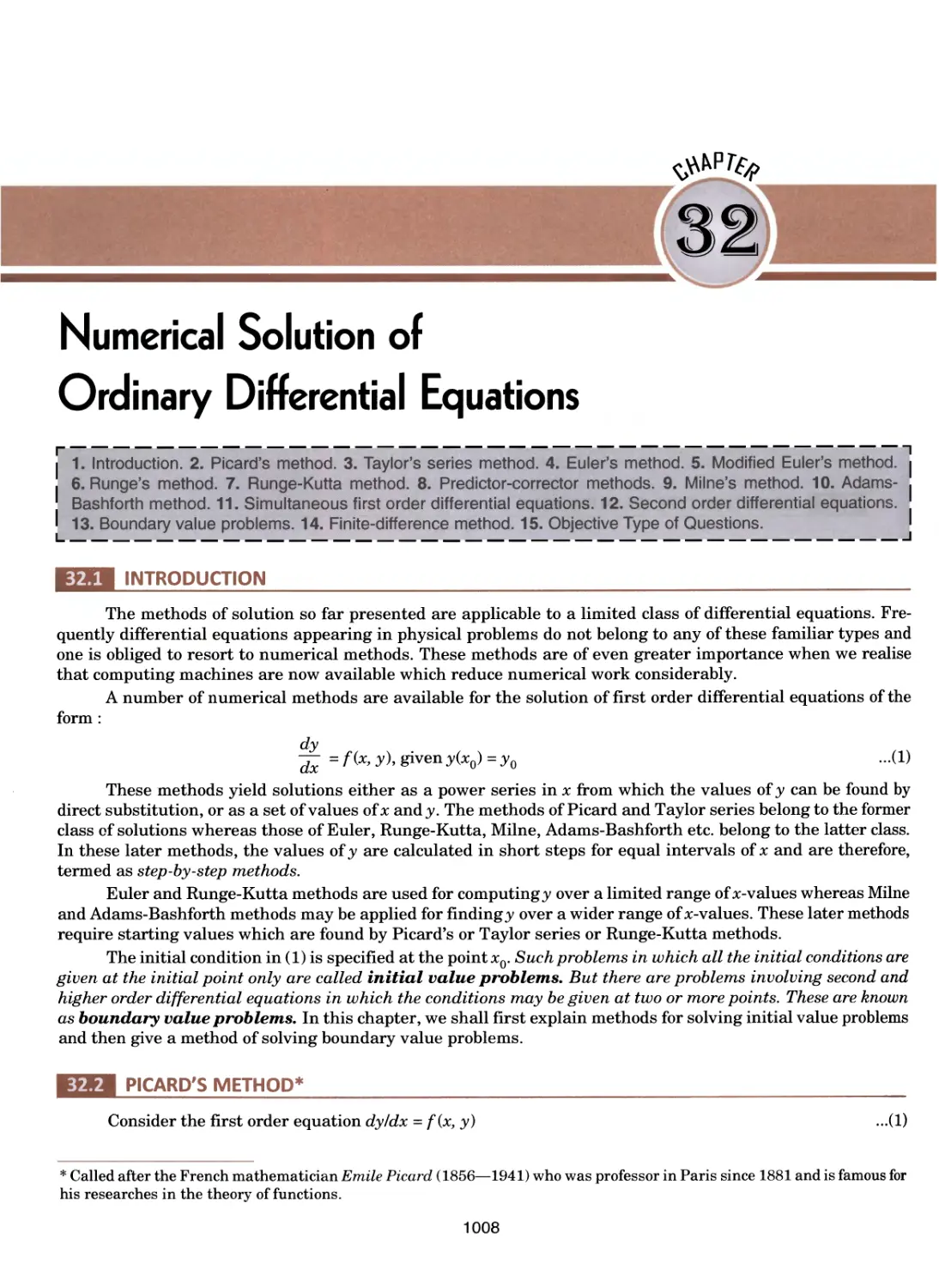 32.Numerical Solution of Ordinary Differential Equations 1008