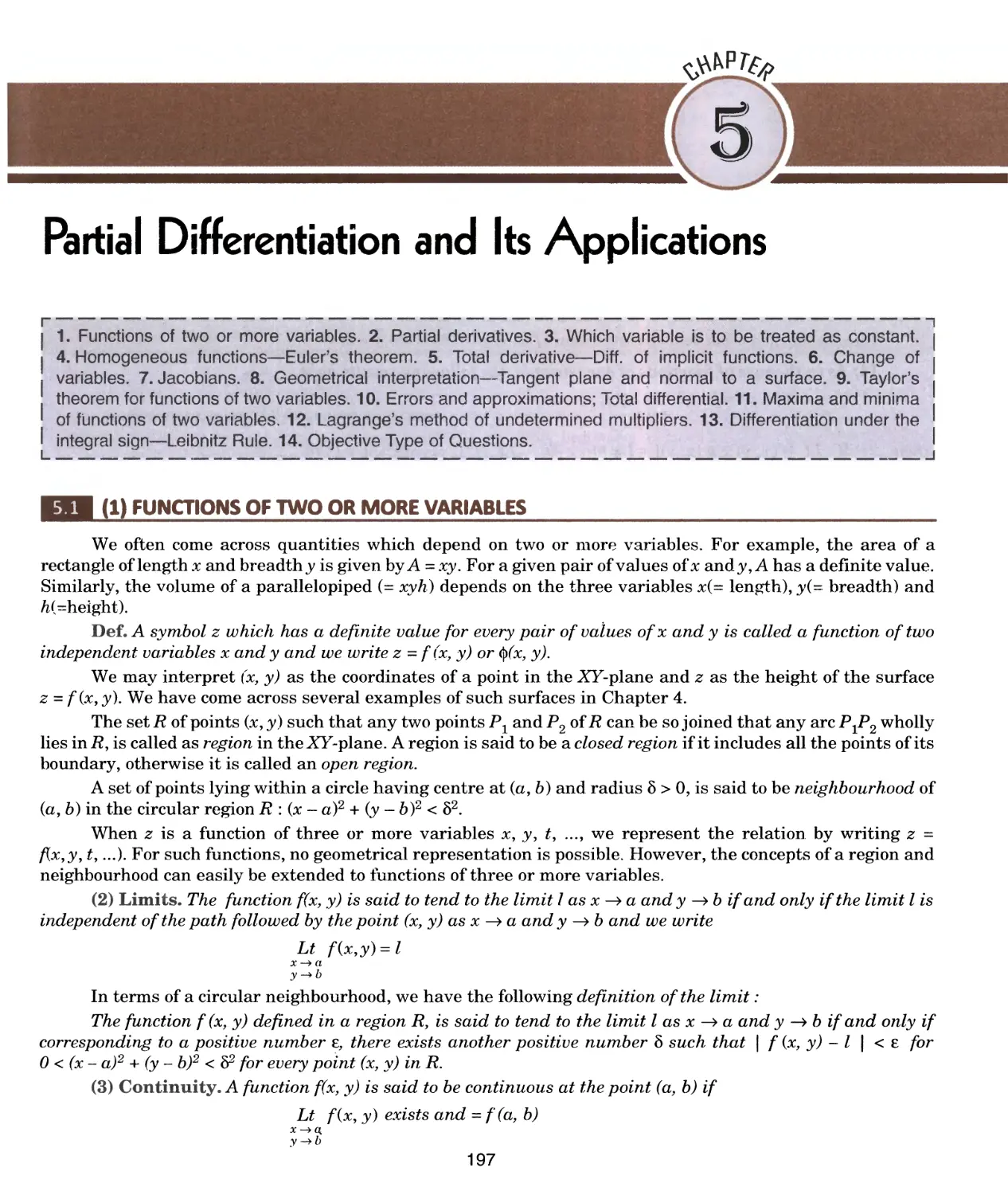 5.Partial Differentiation & Its Applications 197