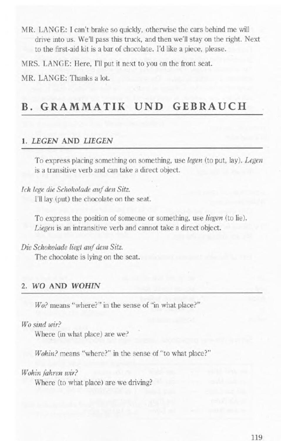 B. Grammatik U. Gebrauch