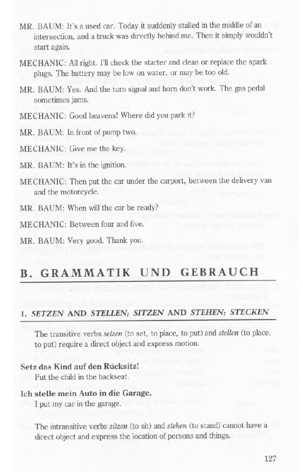 B. Grammatik U. Gebrauch