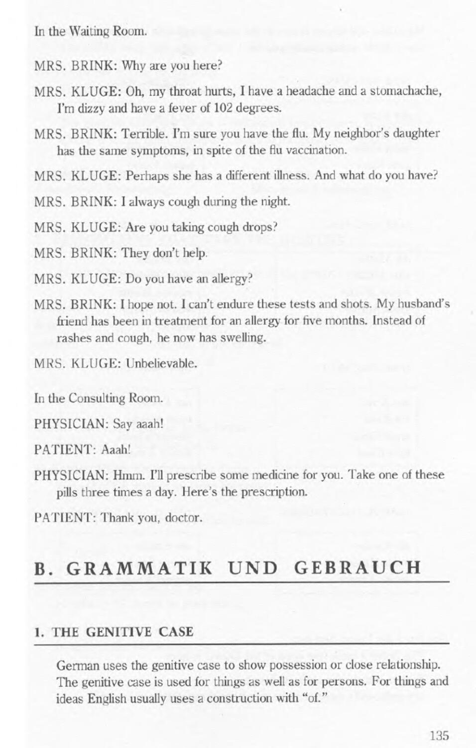 B. Grammatik U. Gebrauch