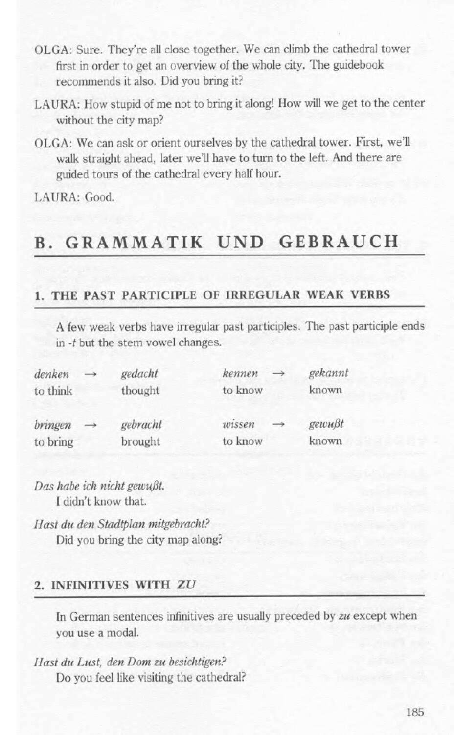 B. Grammatik U. Gebrauch