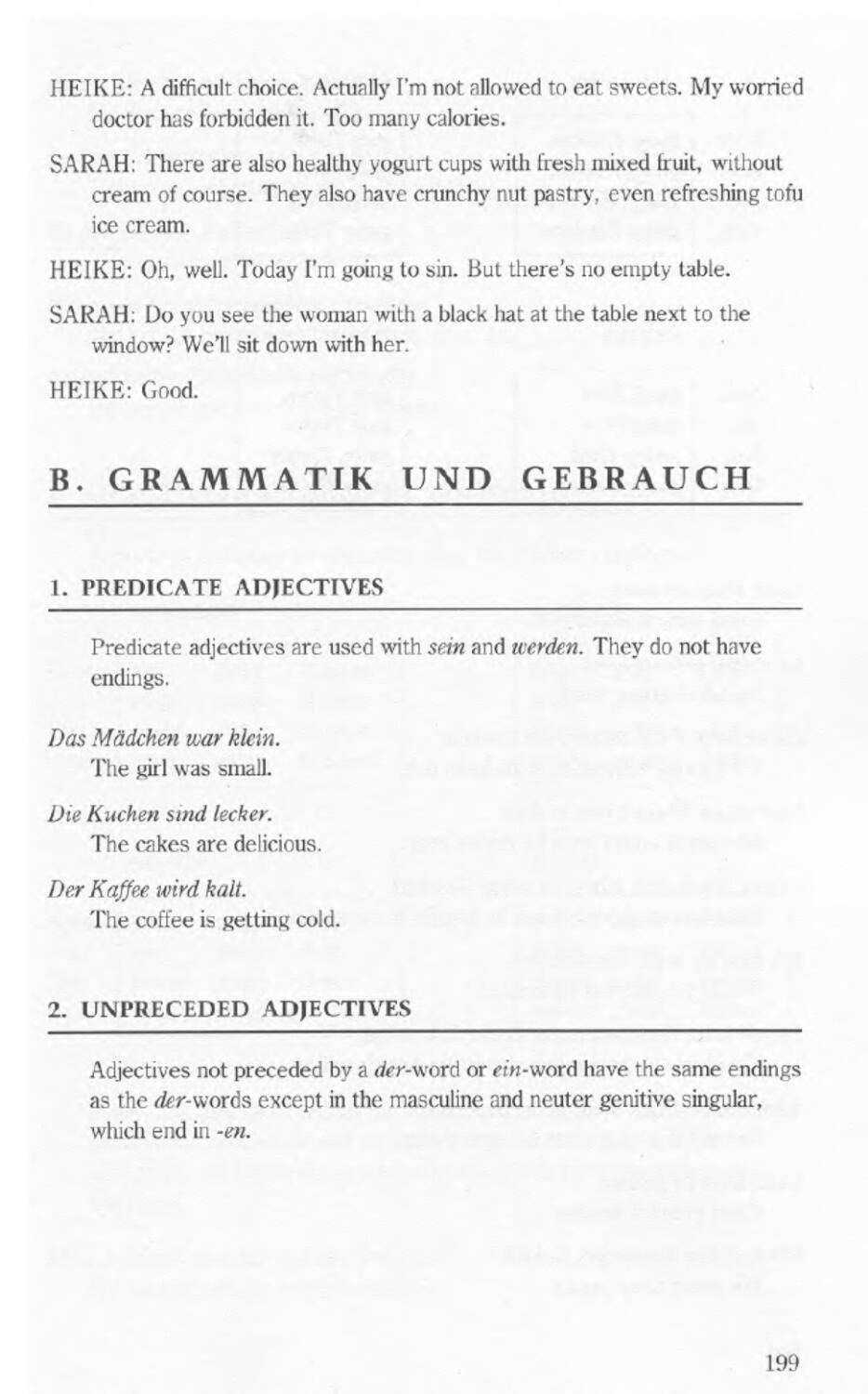 B. Grammatik U. Gebrauch