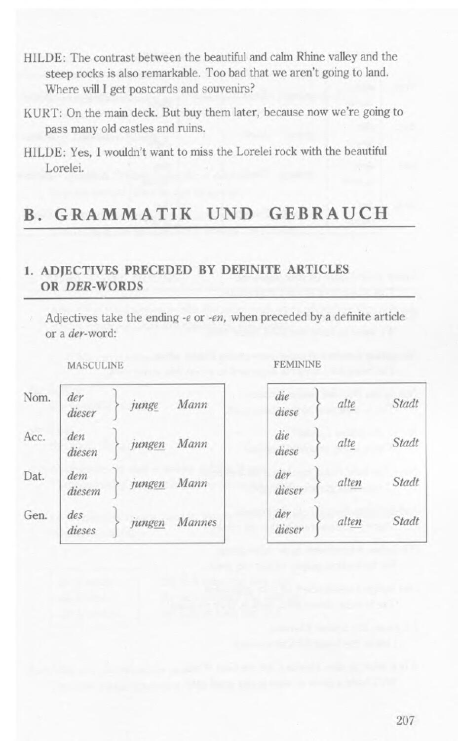 B. Grammatik U. Gebrauch