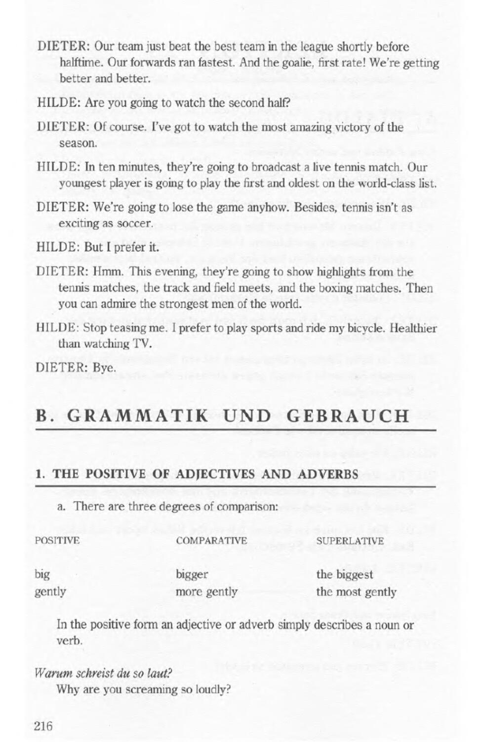 B. Grammatik U. Gebrauch