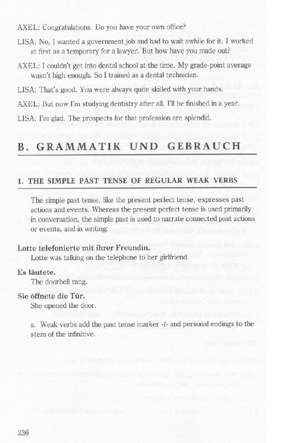 B. Grammatik U. Gebrauch