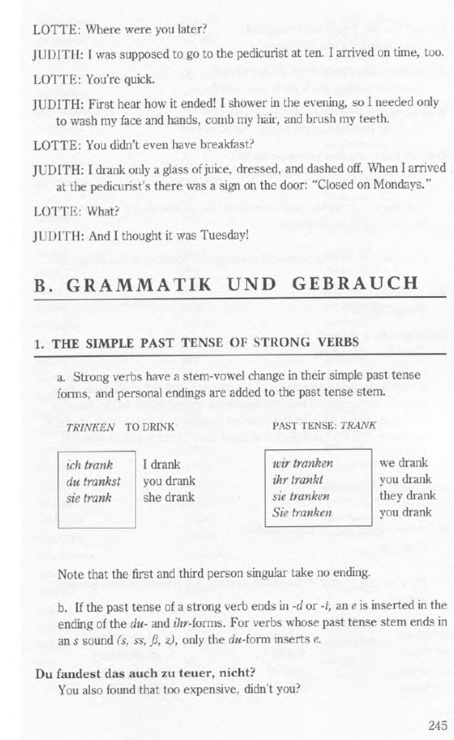 B. Grammatik U. Gebrauch