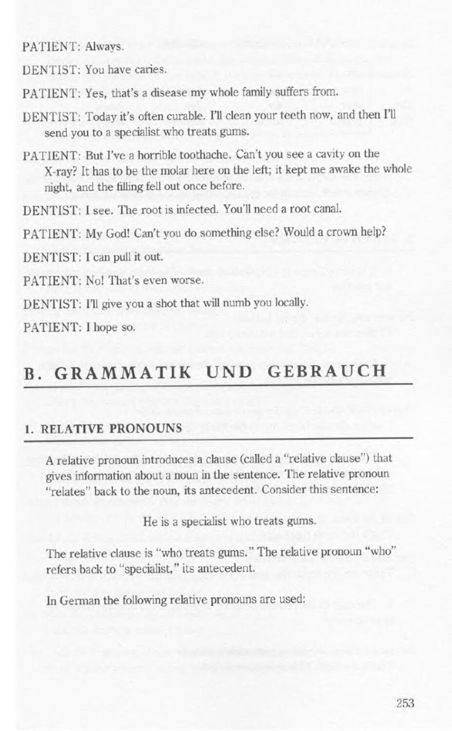 B. Grammatik U. Gebrauch