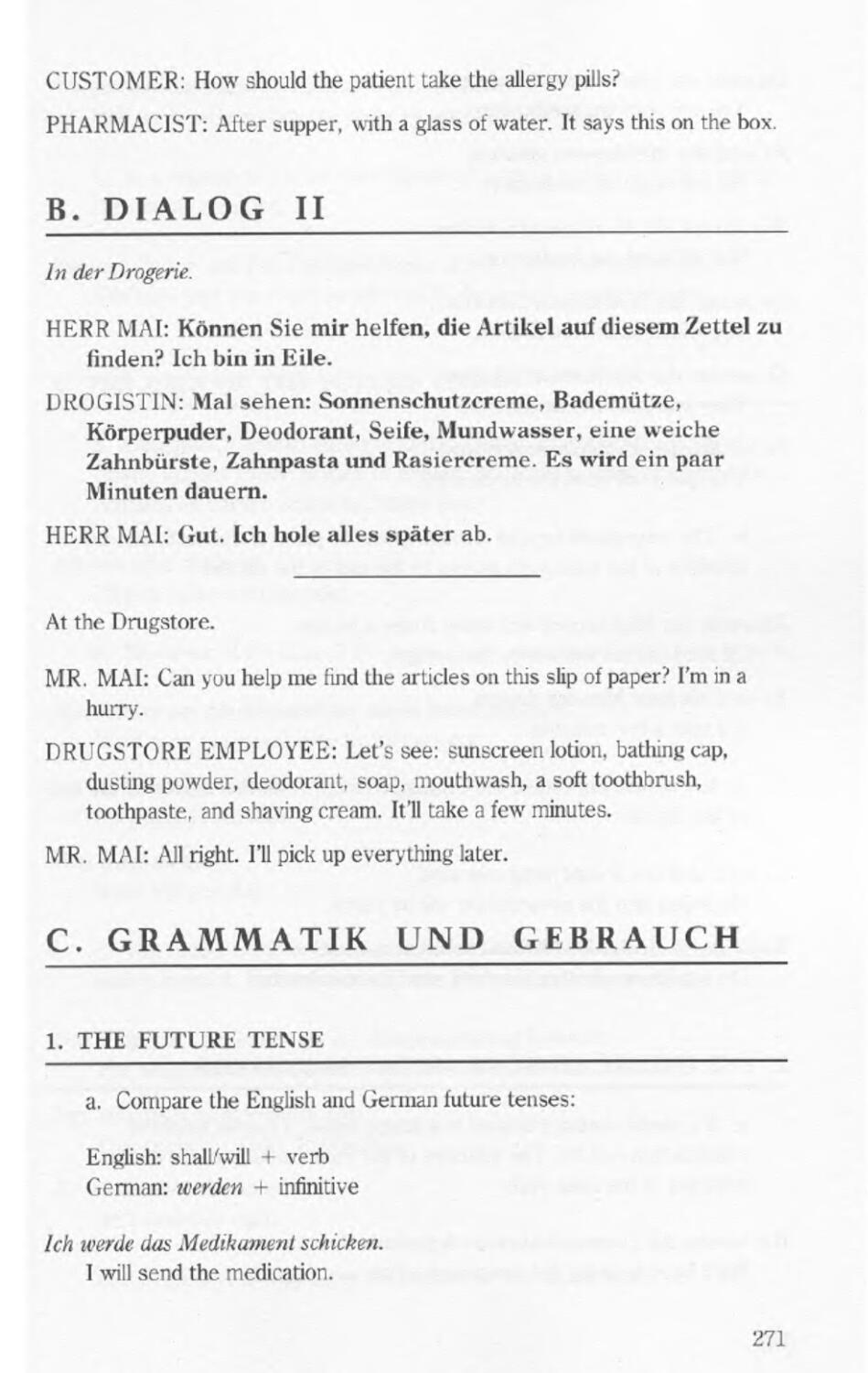 B. Dialog II
C. Grammatik U. Gebrauch