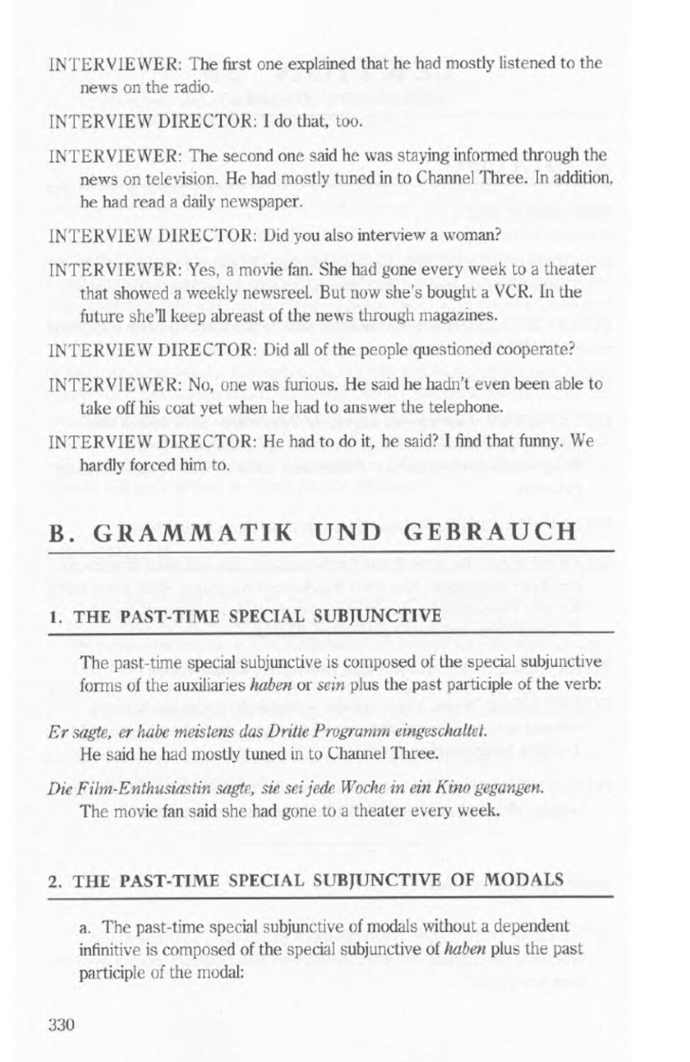 B. Grammatik U. Gebrauch