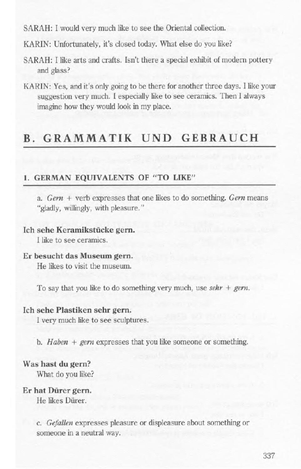 B. Grammatik U. Gebrauch