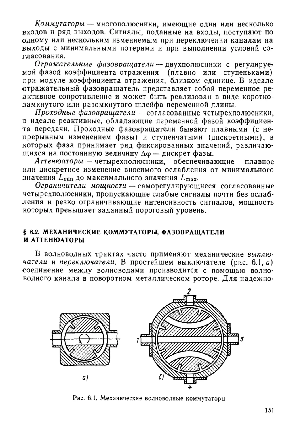 § 6.2. Механические коммутаторы, фазовращатели и аттенюаторы