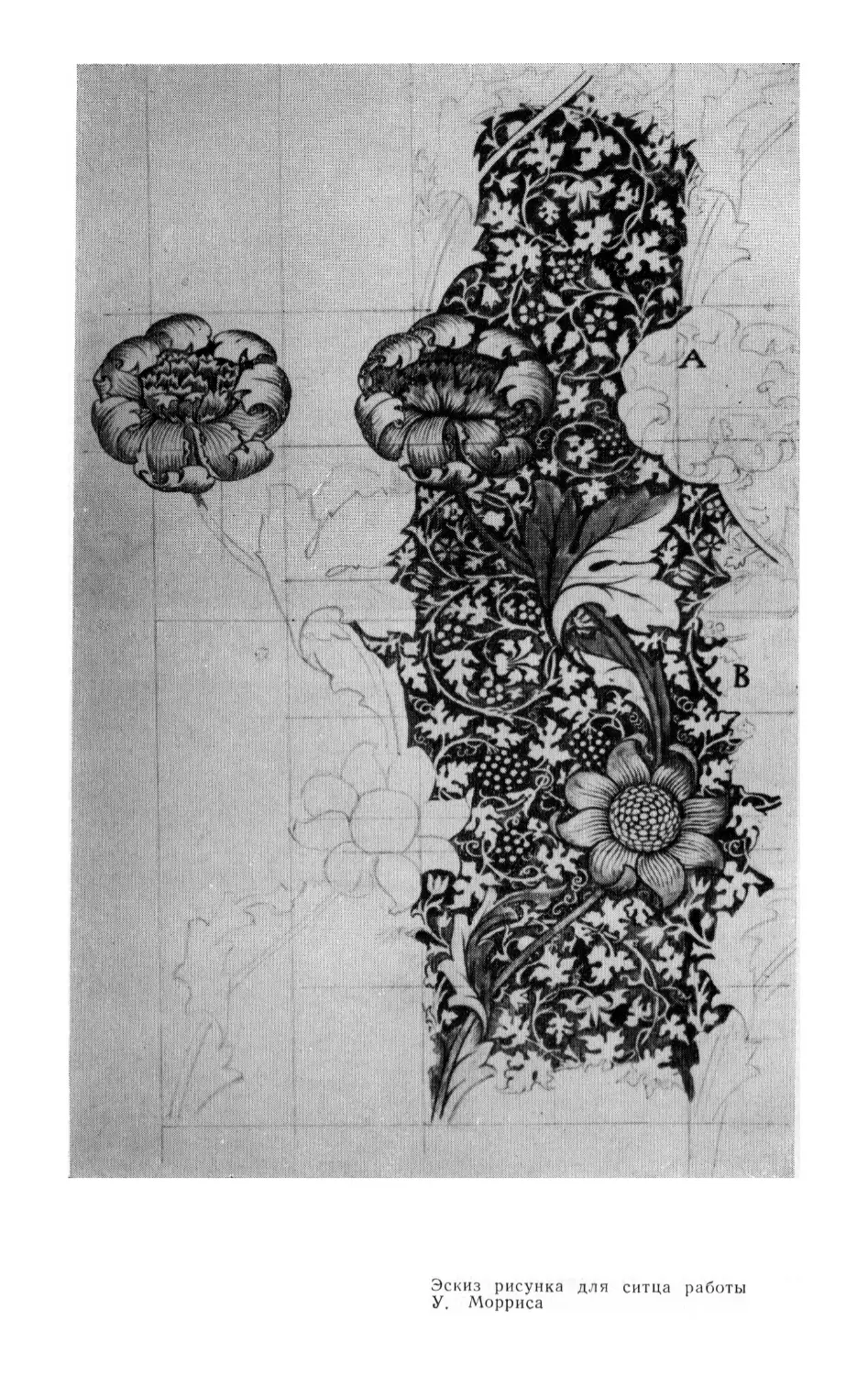 Эскиз рисунка для ситца работы У. Морриса
