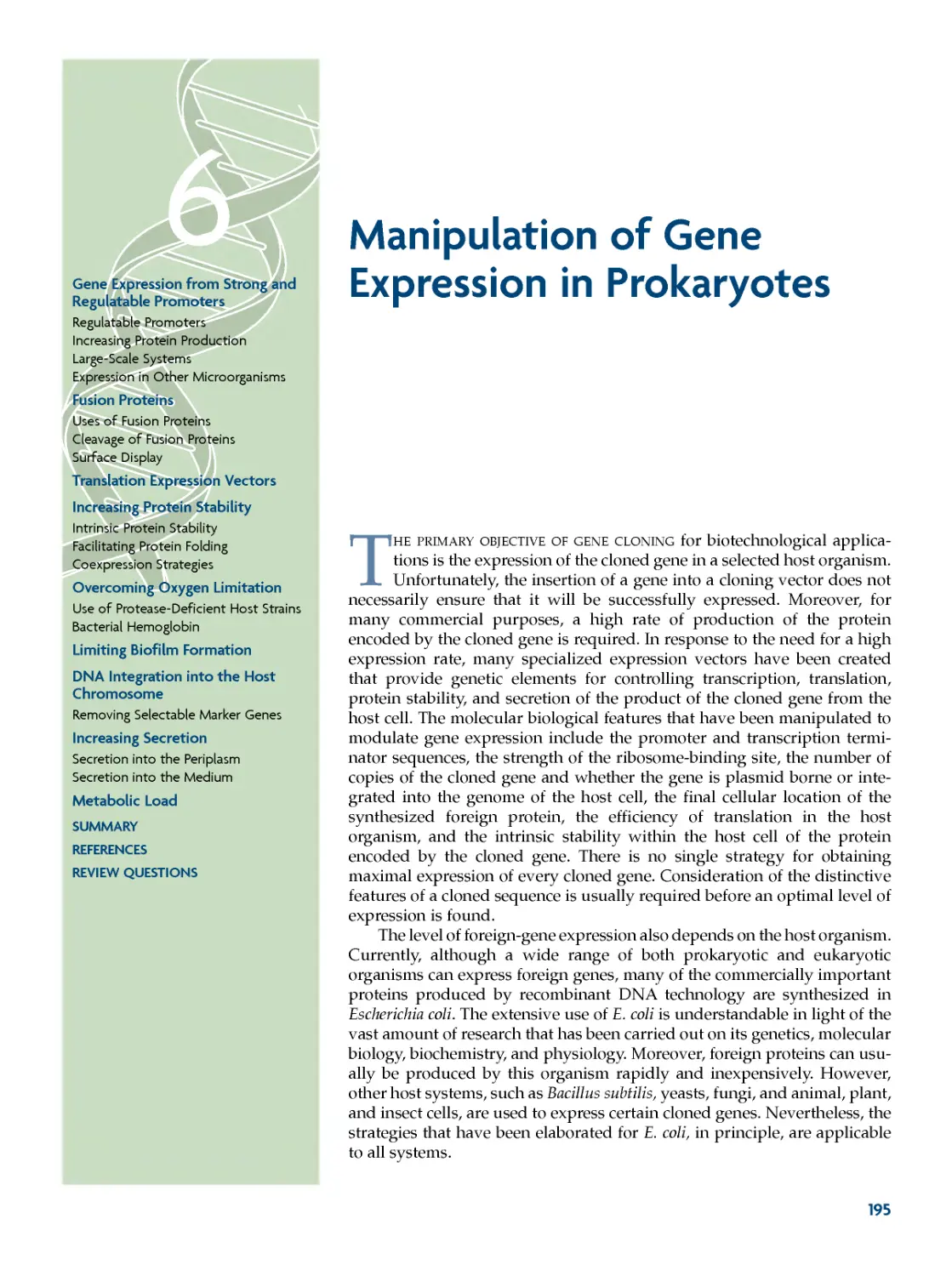 Chapter 6 Manipulation of Gene Expression in Prokaryotes