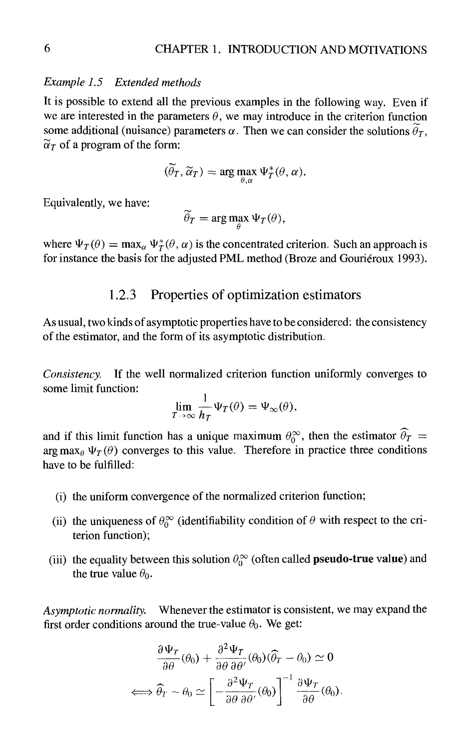 1.2.3 Properties of optimization estimators