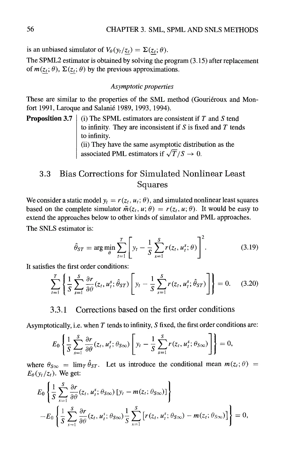 3.3 Bias Corrections for Simulated Nonlinear Least Squares