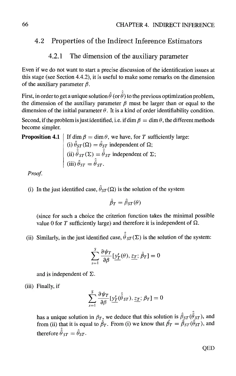 4.2 Properties of the Indirect Inference Estimators