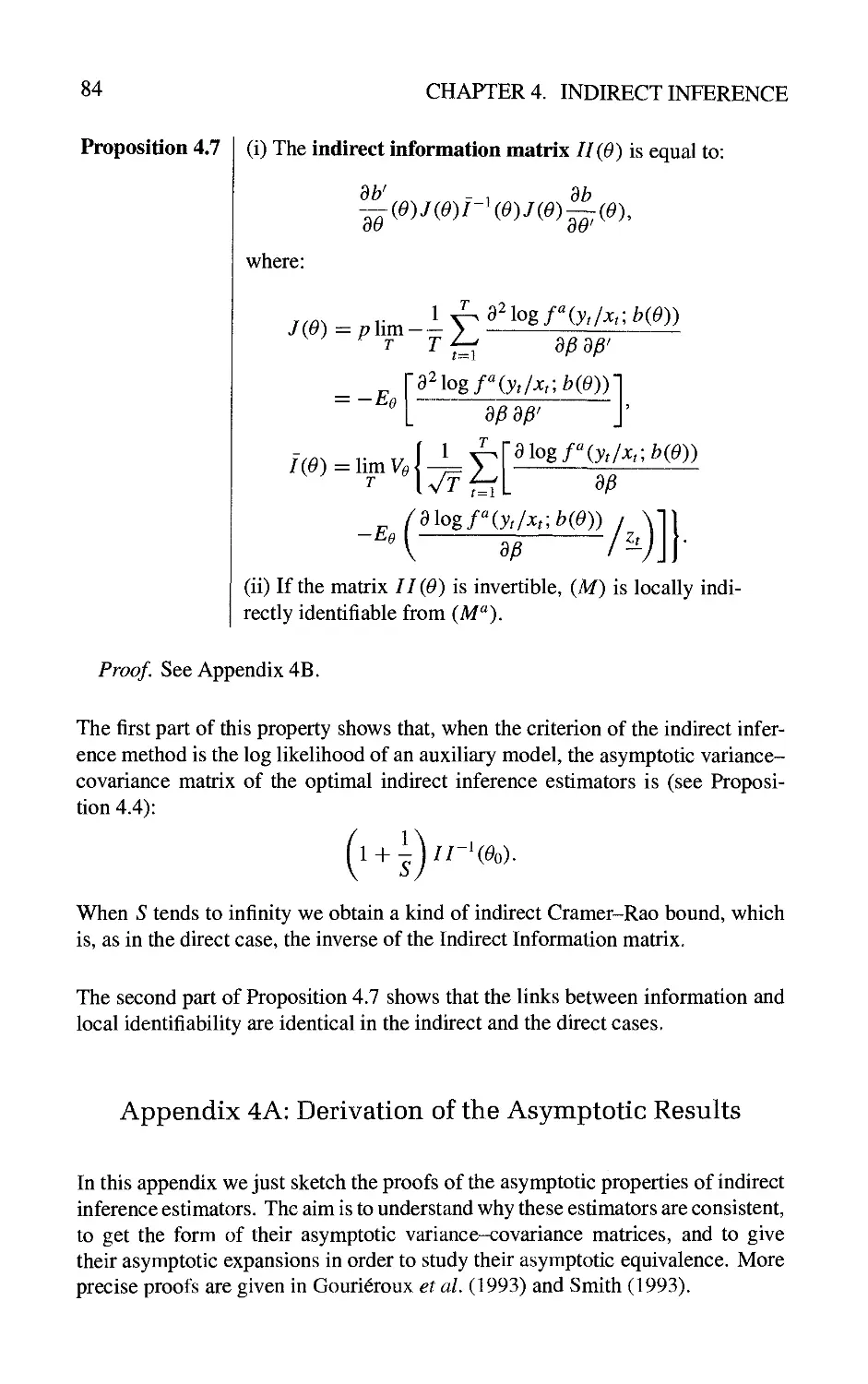 Appendix 4A: Derivation of the Asymptotic Results