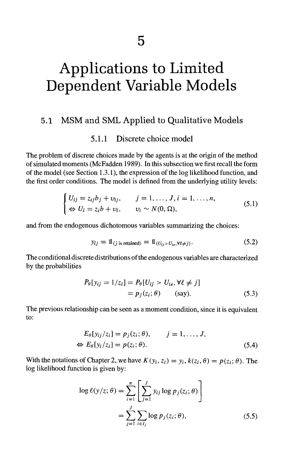 5 Applications to Limited Dependent Variable Models