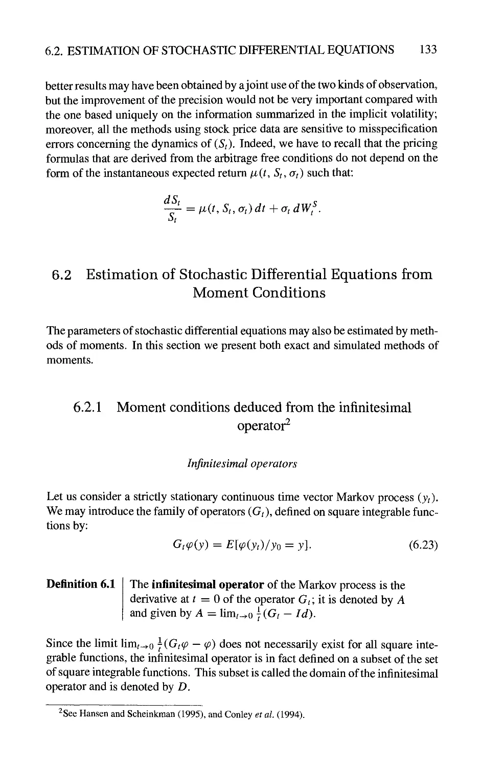 6.2 Estimation of Stochastic Differential Equations from Moment Conditions