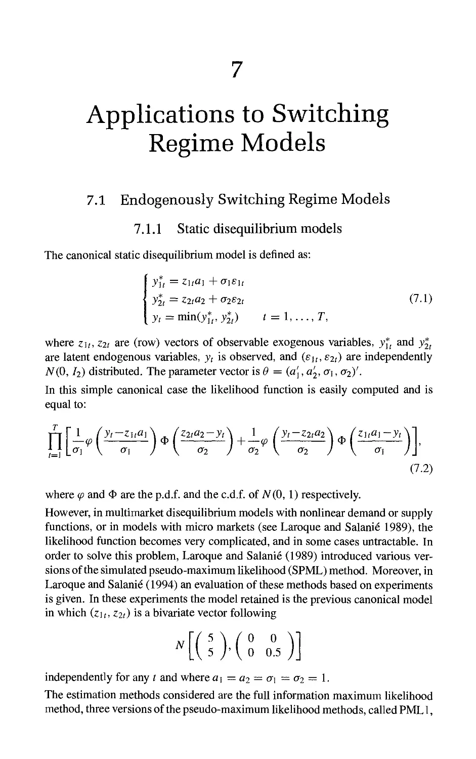 7 Applications to Switching Regime Models