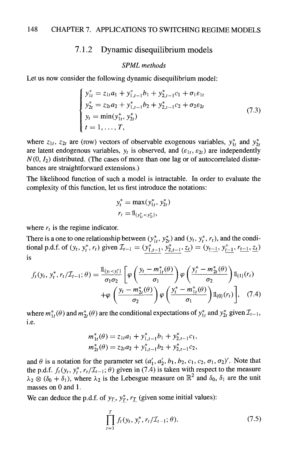 7.1.2 Dynamic disequilibrium models