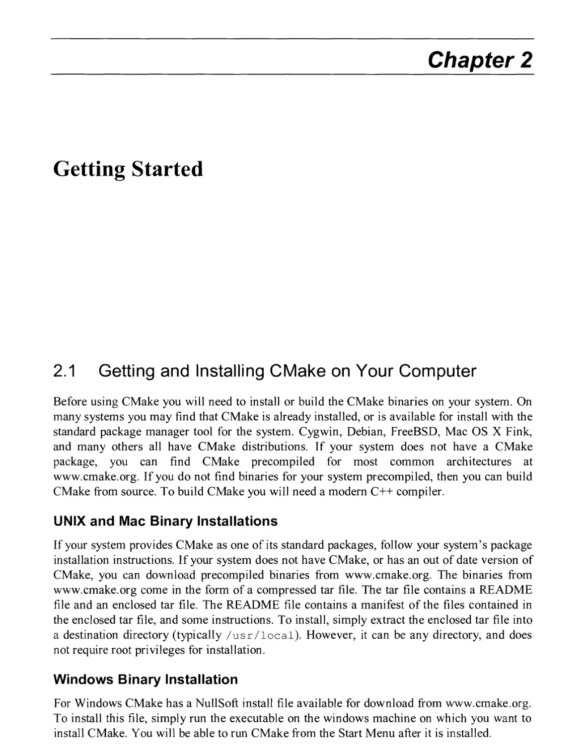 2. GETTING STARTED
Windows Binary Installation