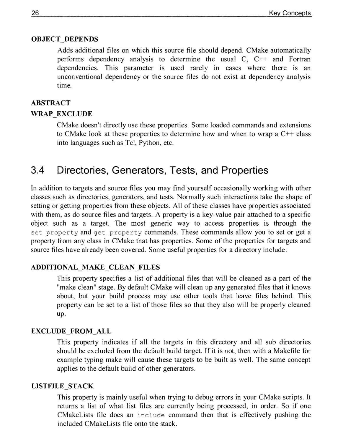 3.4 Directories, Generators, Tests, and Properties