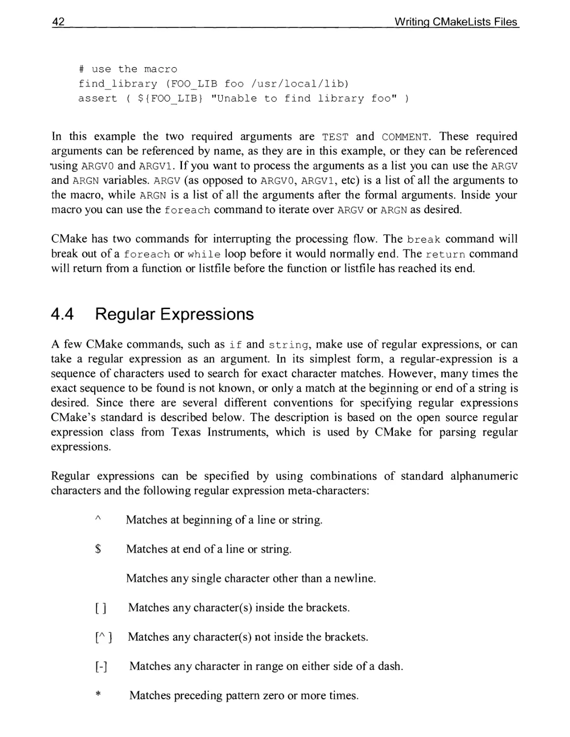 4.4 Regular Expressions