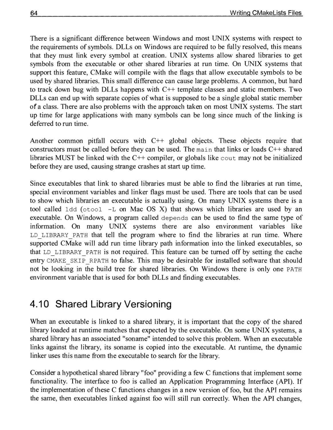 4.10 Shared Library Versioning