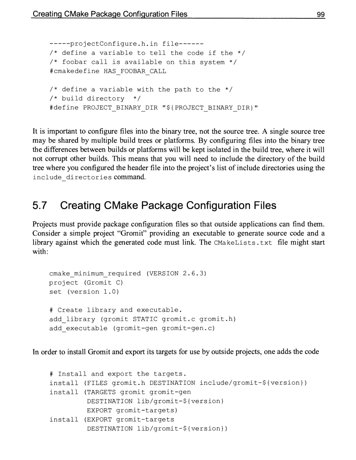 5.7 Creating CMake Package Configuration Files