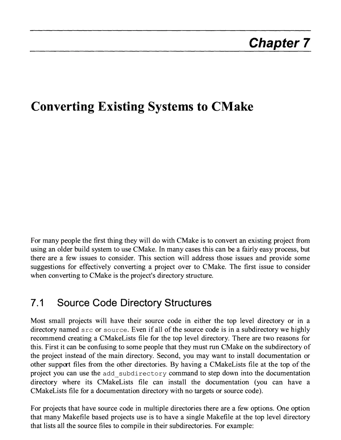 7. CONVERTING EXISTING SYSTEMS TO CMAKE