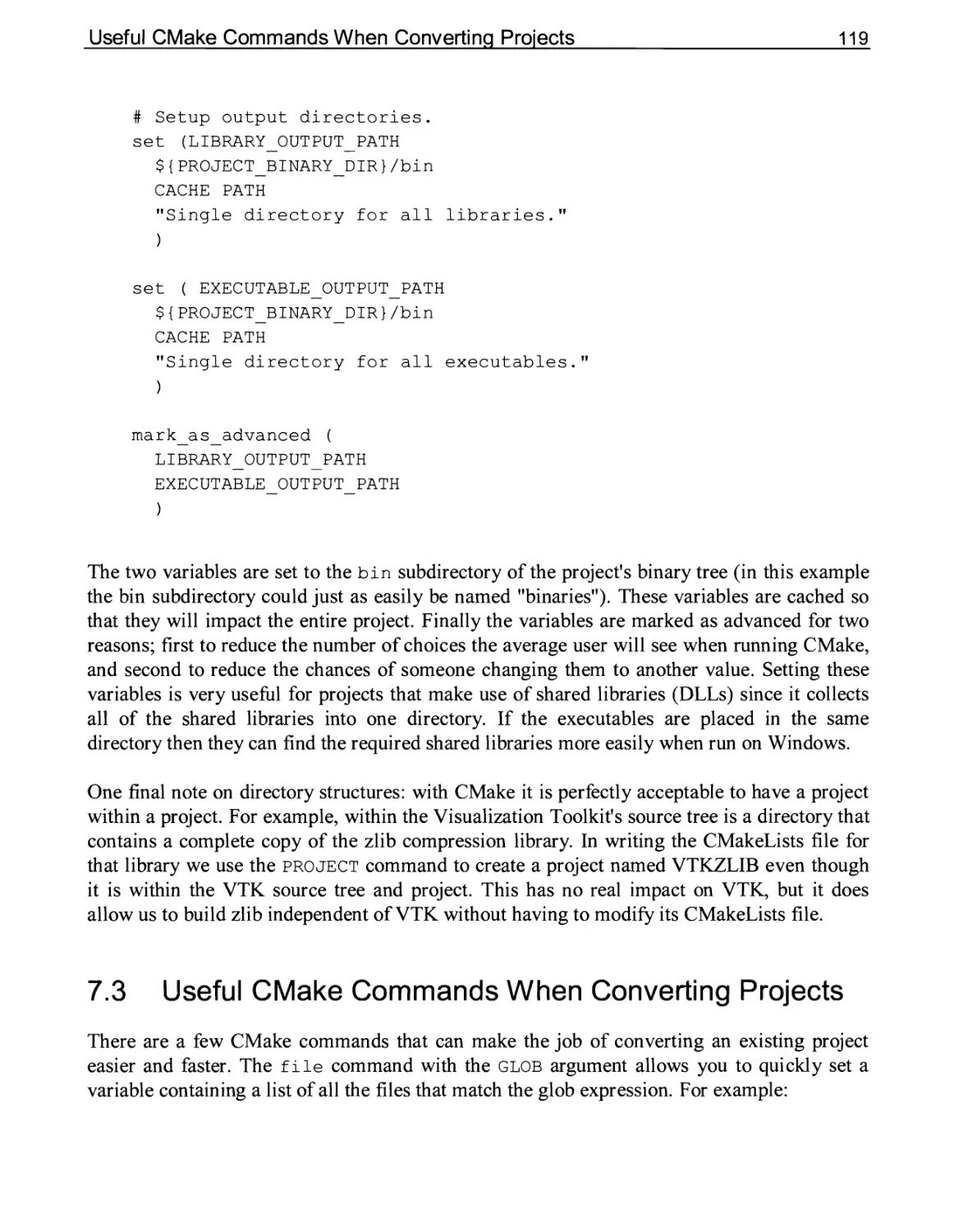 7.3 Useful CMake Commands When Converting Projects