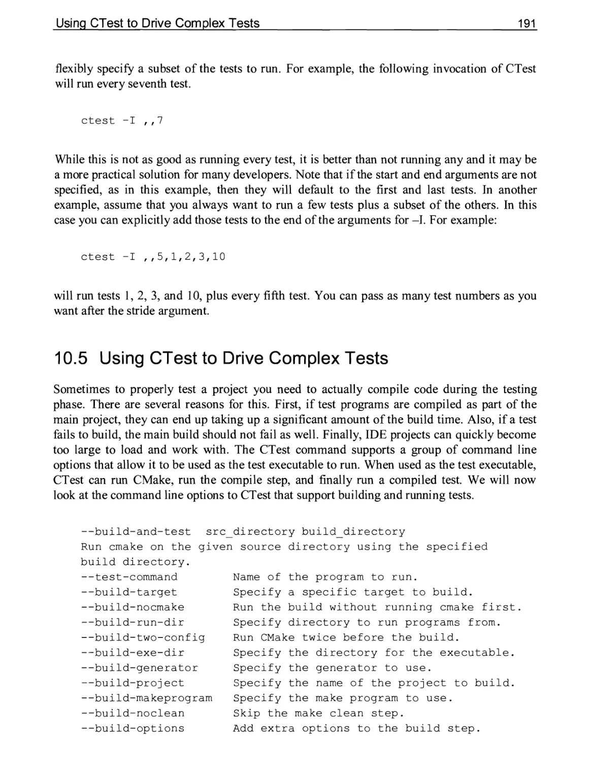 10.5 Using CTest to Drive Complex Tests