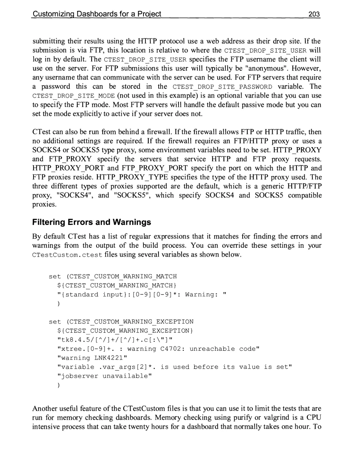 Filtering Errors and Warnings