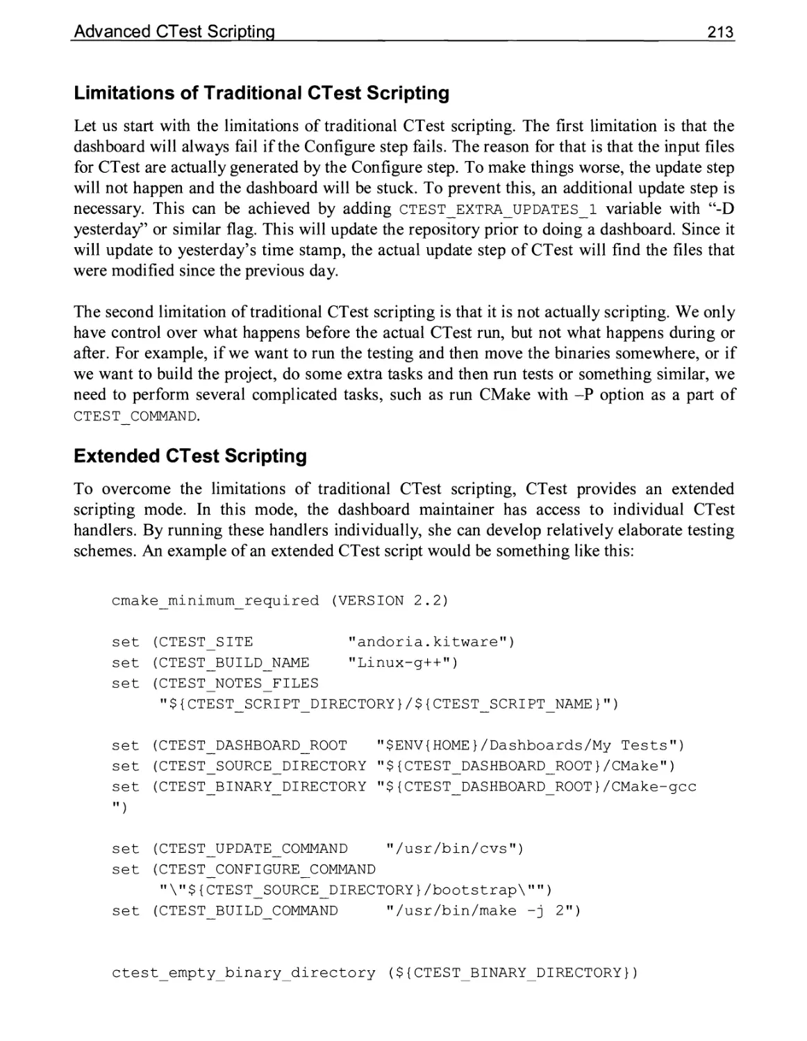 Extended CTest Scripting