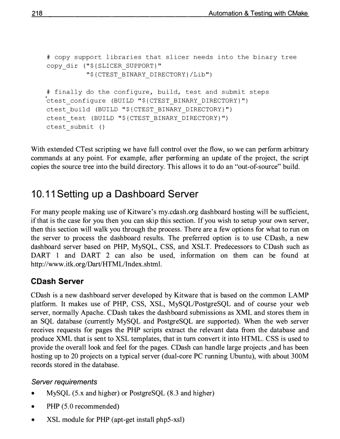 10.11 Setting up a Dashboard Server