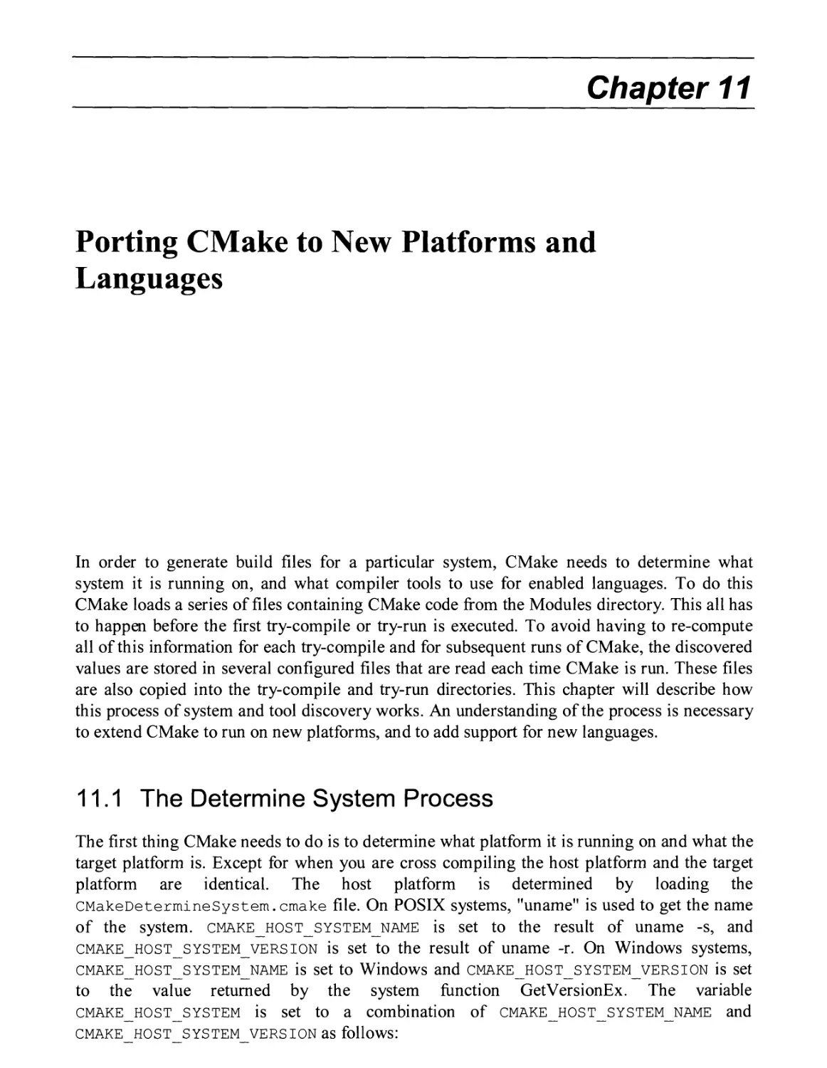 11. PORTING CMAKE TO NEW PLATFORMS AND LANGUAGES