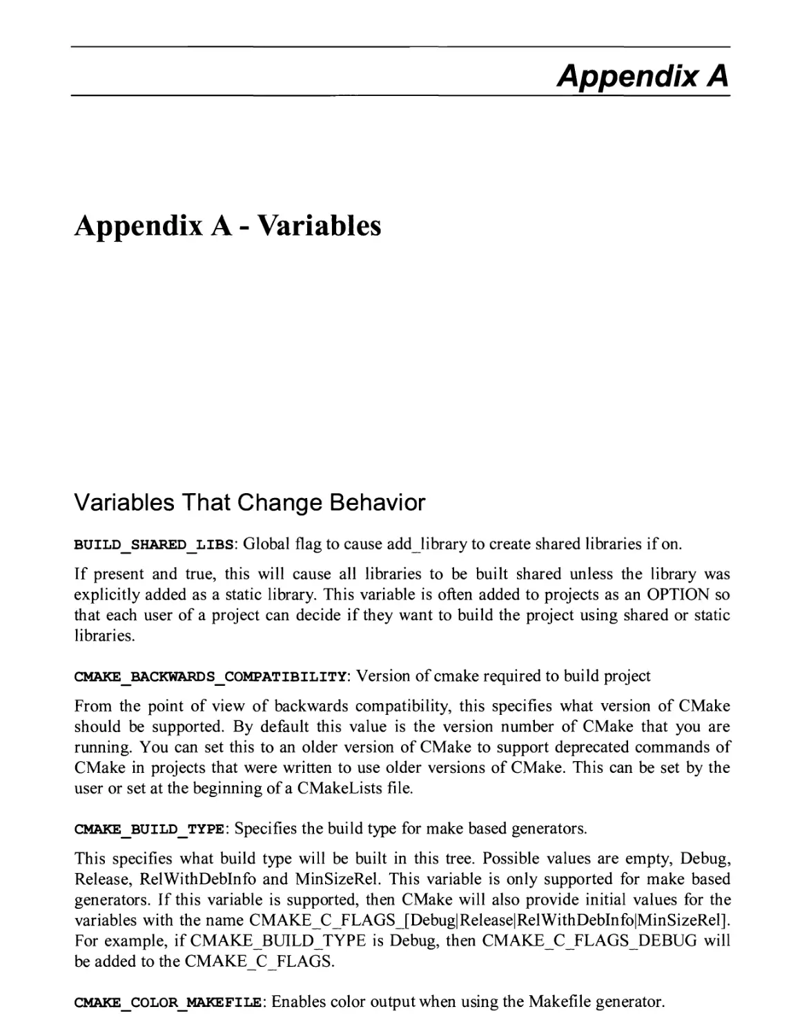 APPENDIX A - VARIABLES