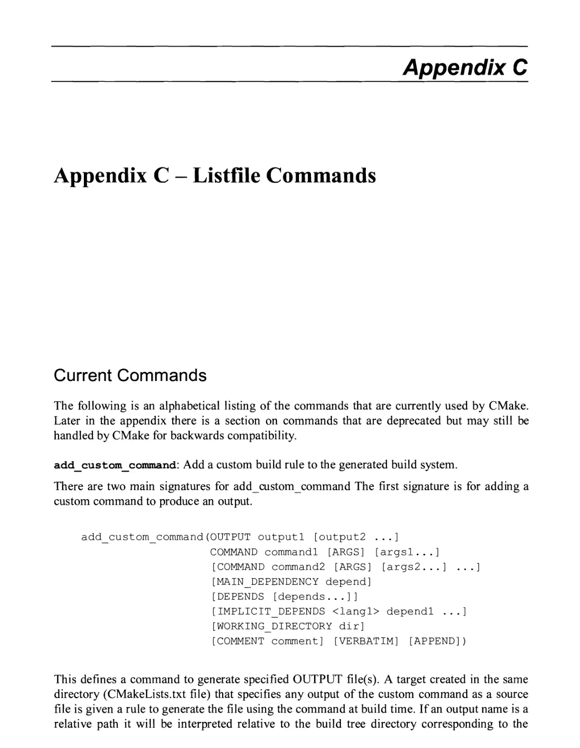 APPENDIX C - LISTFILE COMMANDS
