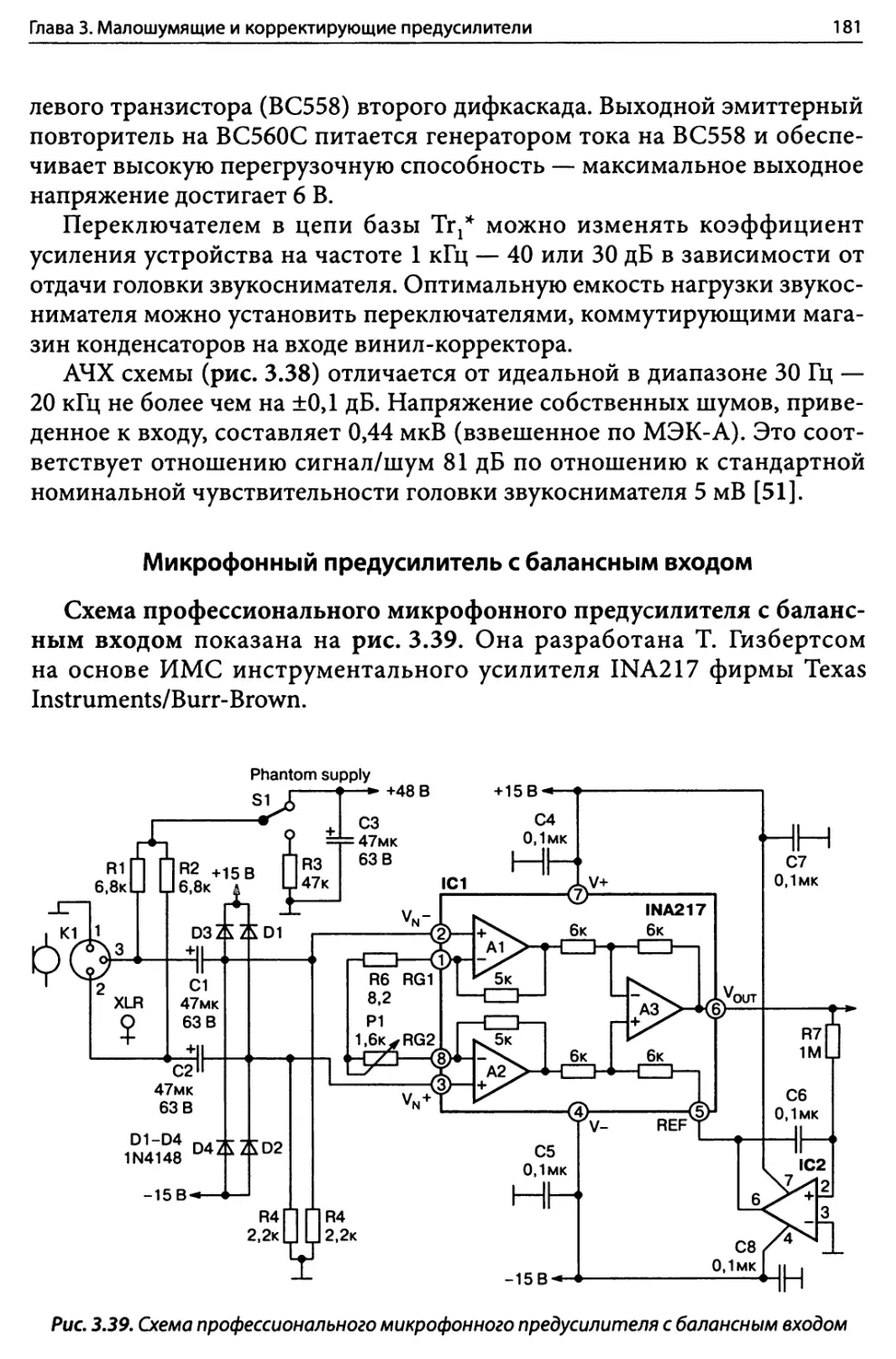 Микрофонный предусилитель с балансным входом