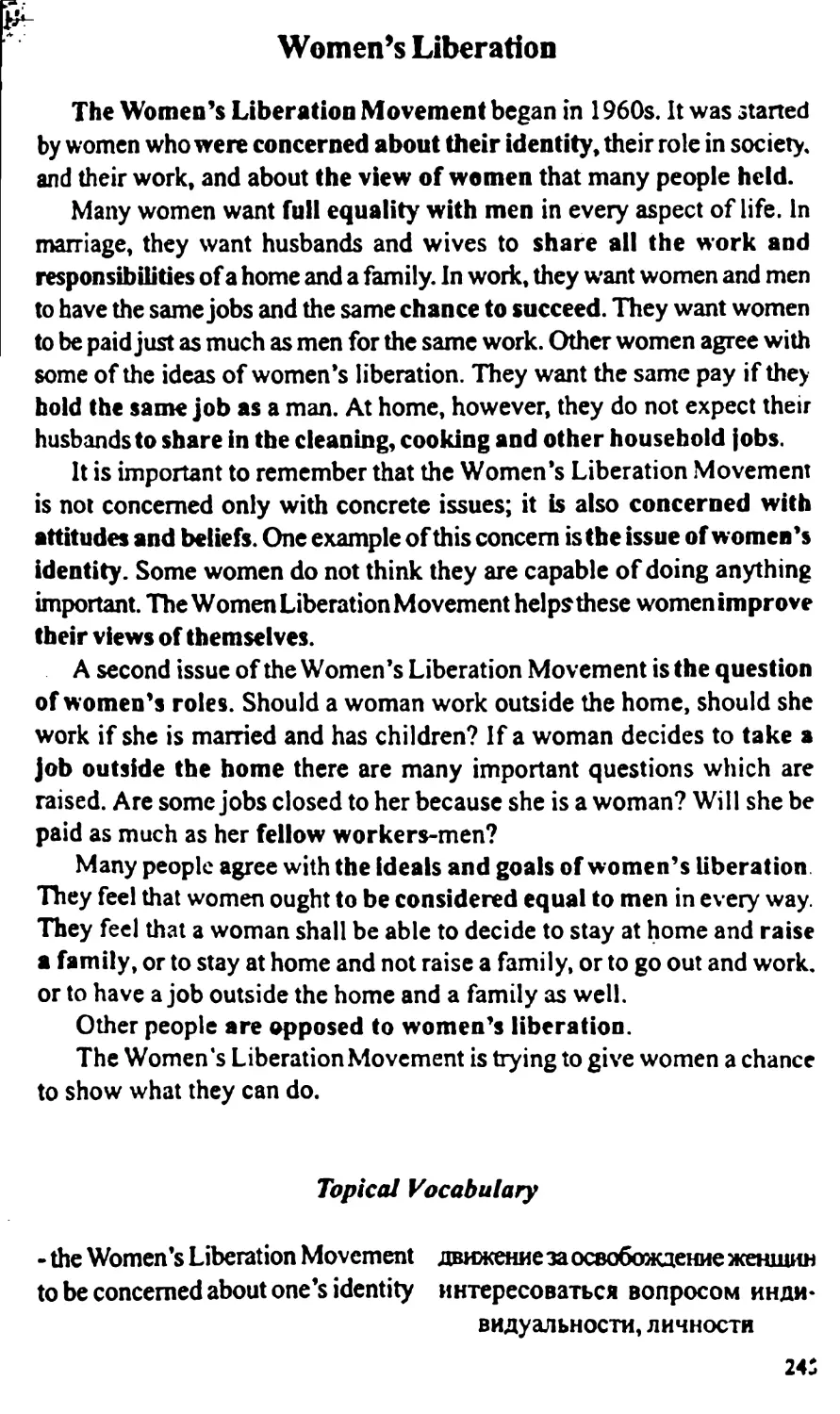 A. Women’s Liberation