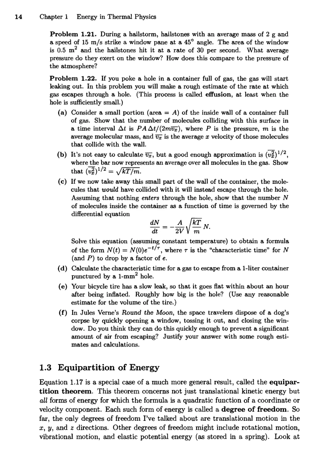 1.3 Equipartition of Energy