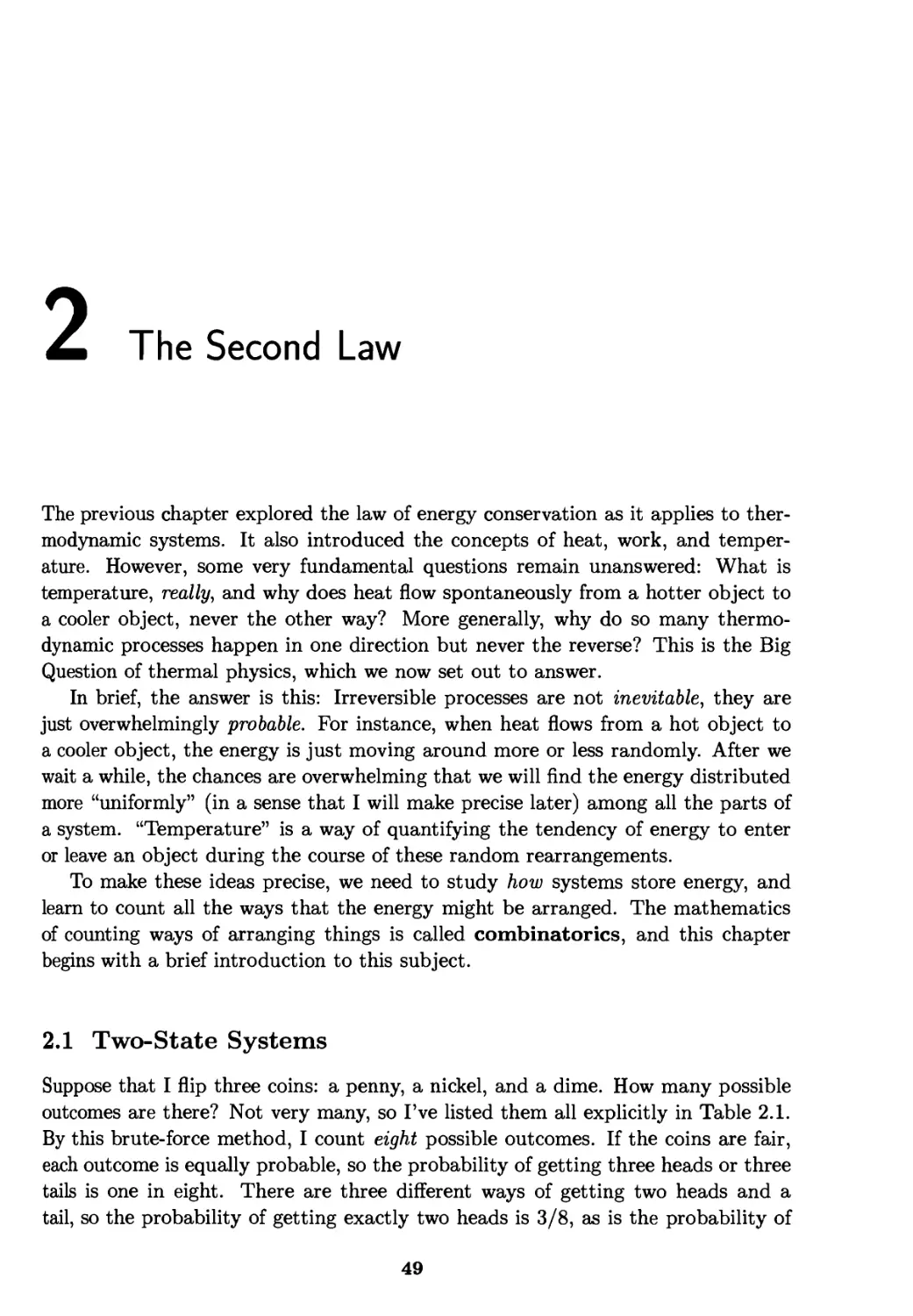 Chapter 2. The Second Law
