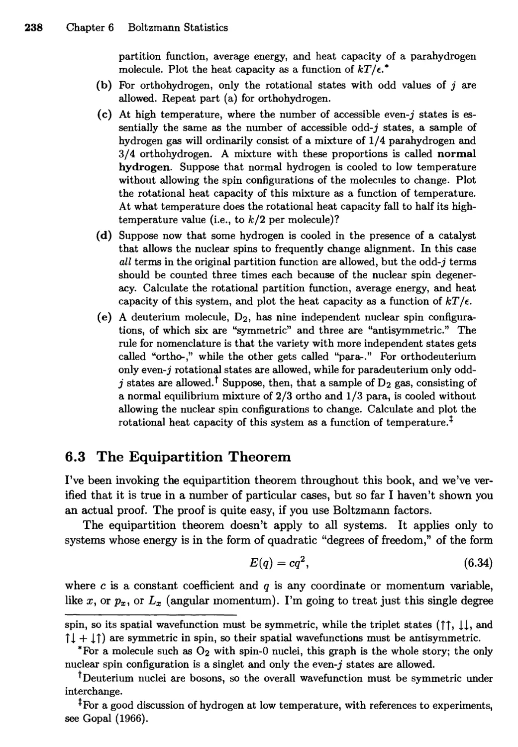 6.3 The Equipartition Theorem
