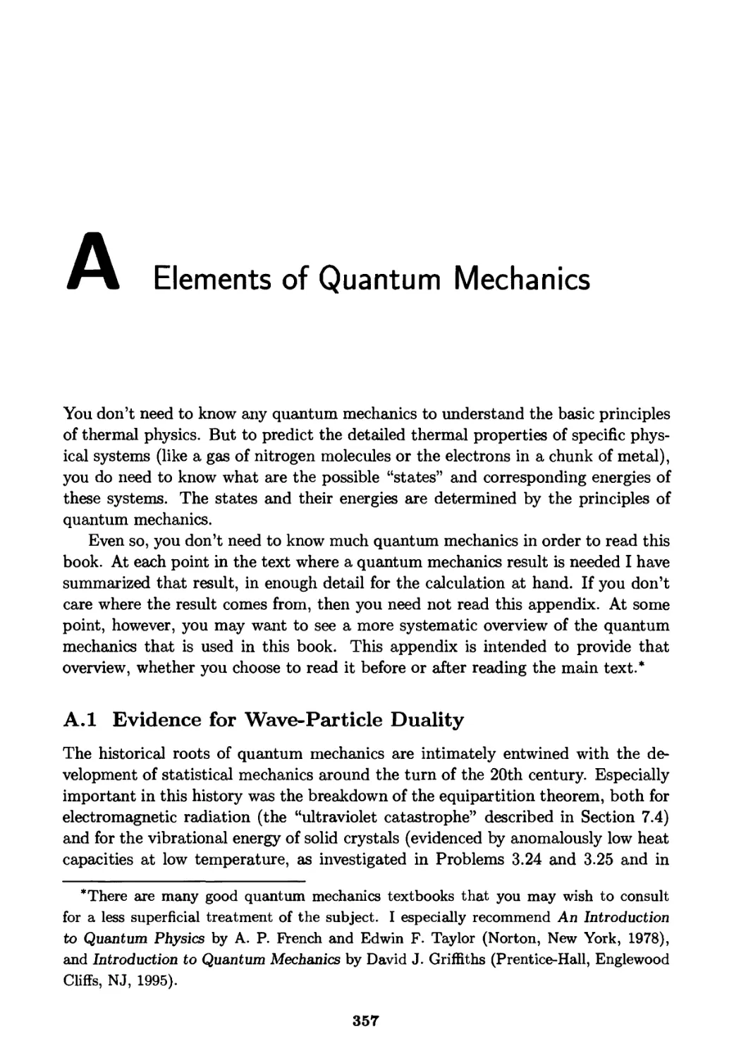 Appendix A. Elements of Quantum Mechanics