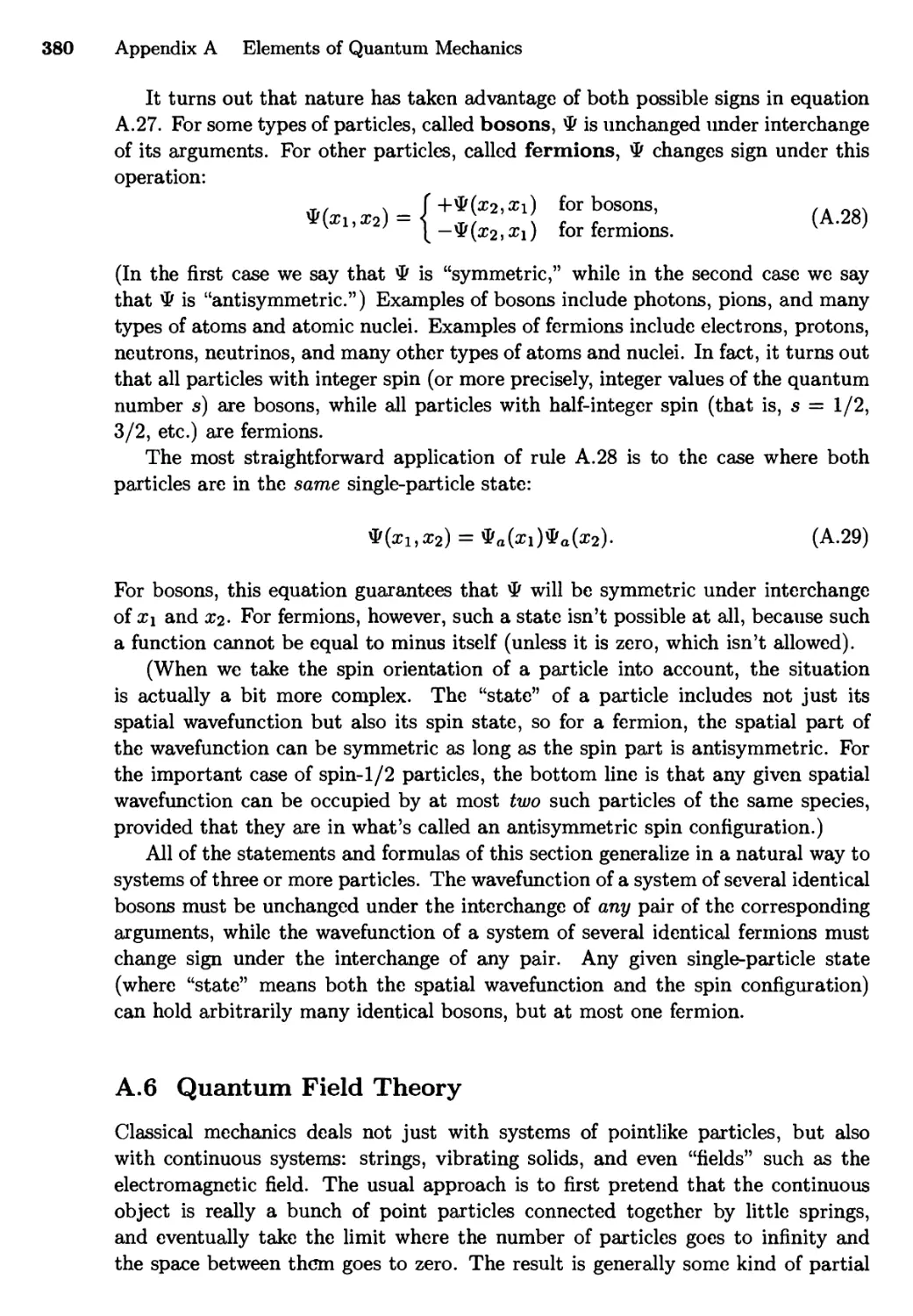 A.6 Quantum Field Theory