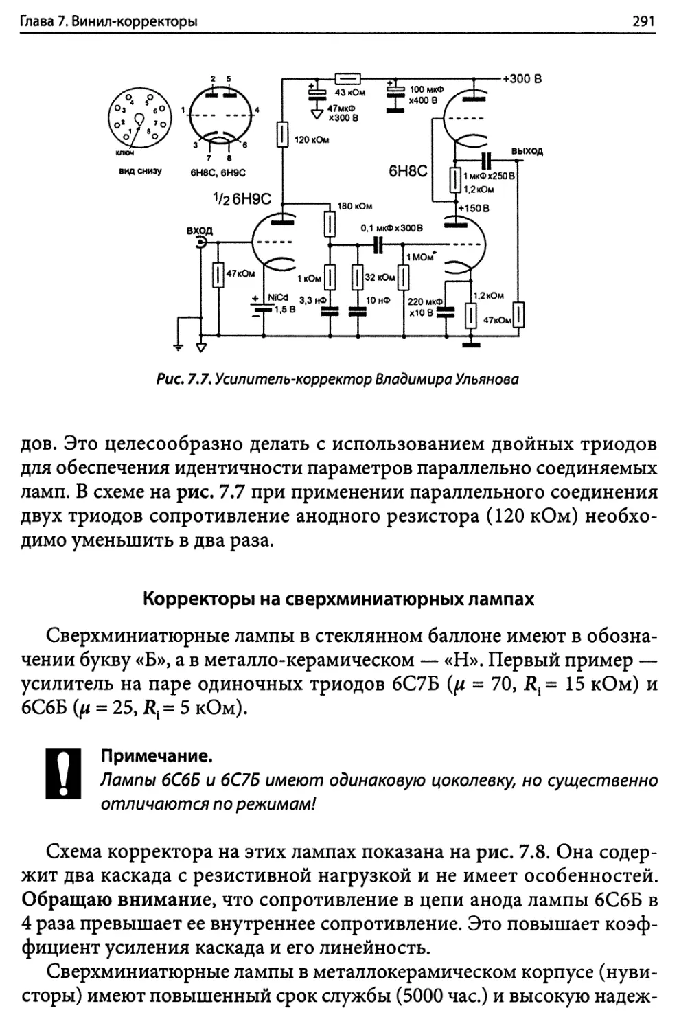 Корректоры на сверхминиатюрных лампах