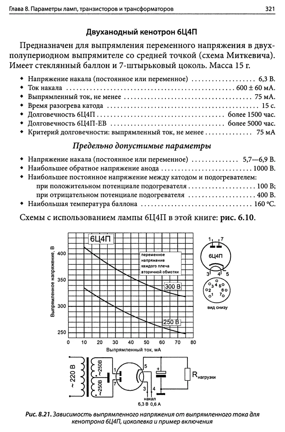 Двуханодный кенотрон 6Ц4П