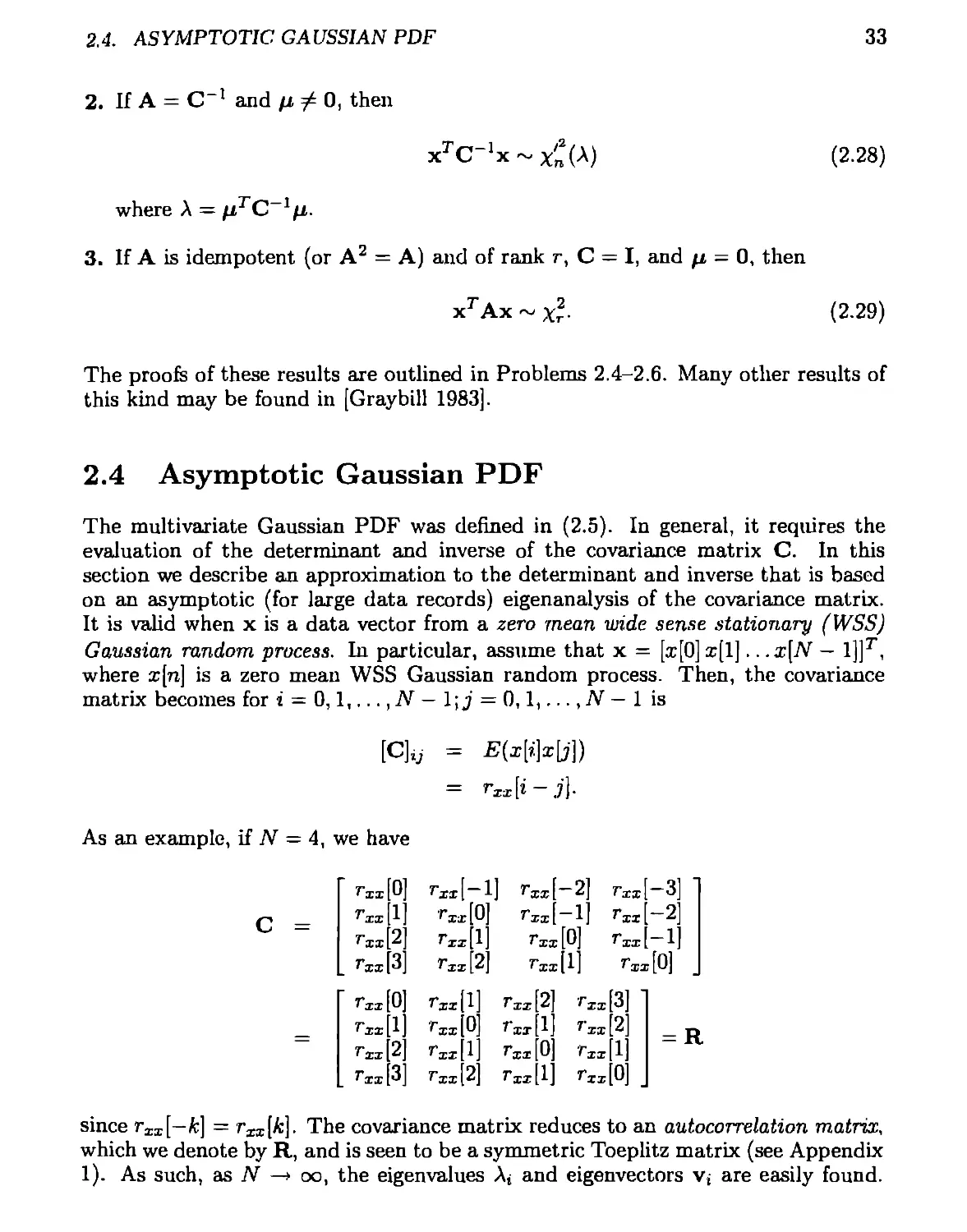 2.4 Asymptotic Gaussian PDF